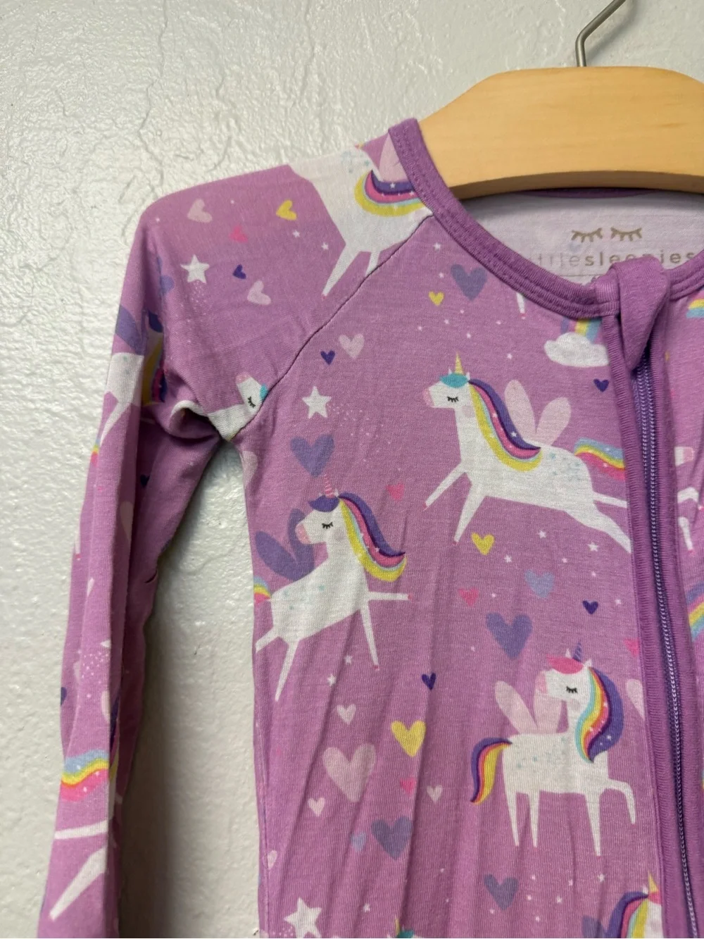 $23‎ ADD ON Little Sleepies Purple Unicorn Bamboo Footie 12-18M Hanna Zara